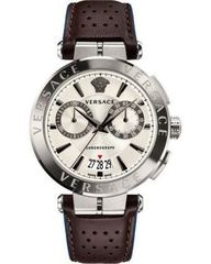 Versace Aion Chronograph Leather Strap Men's Watch VBR010017